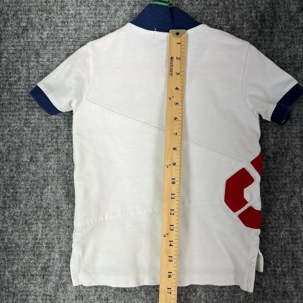 Polo Ralph‎ Lauren Shirt Boys 4 Youth White Sailing Third Cruiser Squadron Rugby